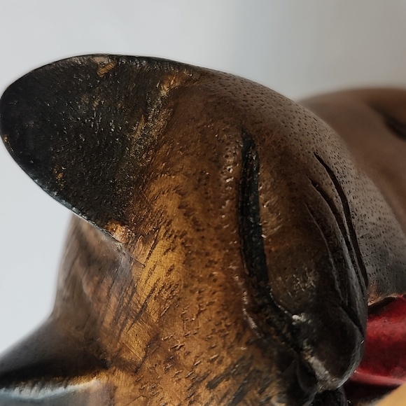 Mandalay Bay Co Black Brown Carved Wood Yawning Cat Figurine Scuplture Thailand - Picture 13 of 16